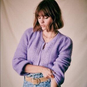 Sézane Egide Cardigan in Lilac